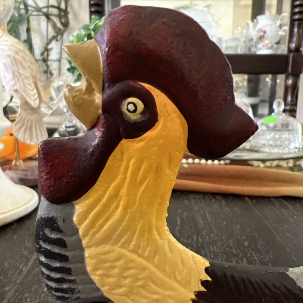 Vintage cast-iron hand painted Rooster Country Theme Nutcracker
